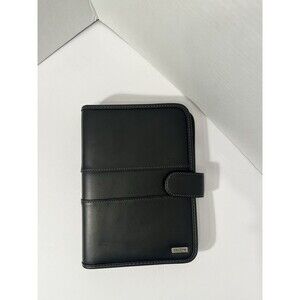 Franklin Covey Day One Black 3 Ring Binder Planner 10" X 7" Faux Leather.